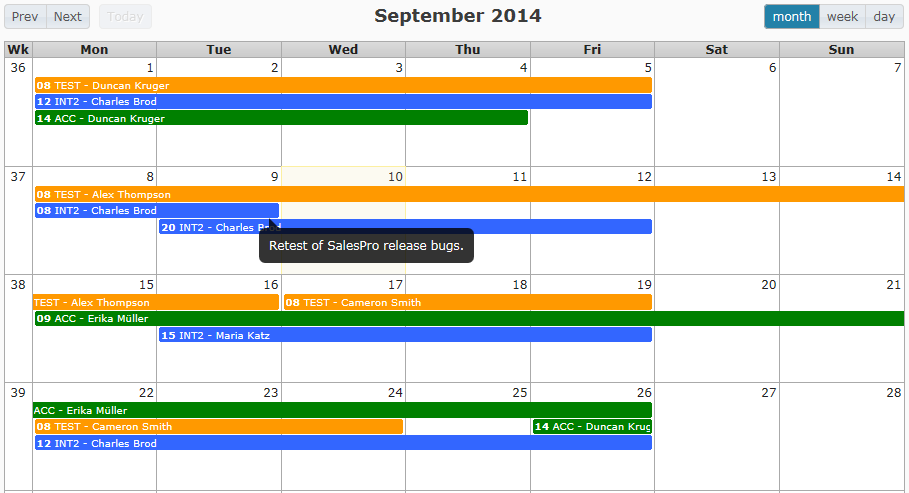 Any data containg information about time can be easily displayed in form of calendar or time line