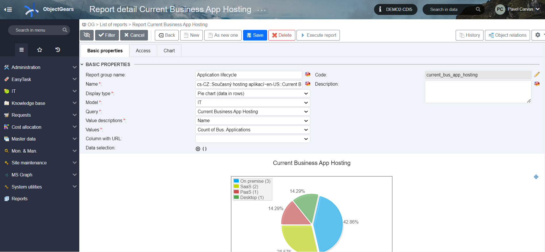 create reports with couple of clicking based on data structures that we have defined