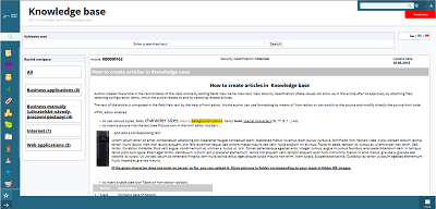 Knowledge base article