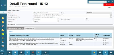 Test round detail